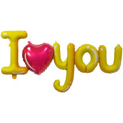 Шар-фигура надпись "I love you" с сердцем (122 см)