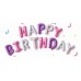 Фольгированный шар-фигура мини-надпись "Happy Birthday" для девочки (41 см)