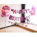Фольгированный шар-фигура мини-надпись "Happy Birthday" для девочки (41 см)