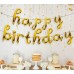 Фольгированный шар-фигура мини-надпись "Happy Birthday" (изящный курсив) золото (43 см)