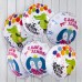 Фольгированный воздушный шар-круг С Днем Рождения! (слоненок в короне) белый (46 см)