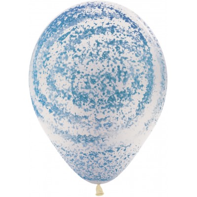 Воздушный шар Граффити небесная лазурь прозрачный агат (30 см)