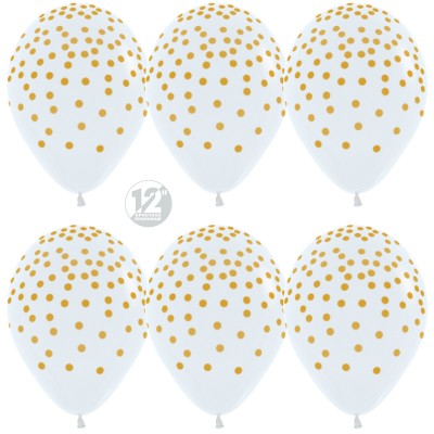Воздушный шар Золотое конфетти прозрачный кристалл (30 см)