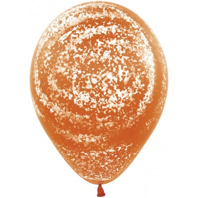 Воздушный шар Морозное граффити оранжевый агат (30 см)