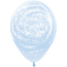 Воздушный шар Морозное граффити макарунс нежно-голубой агат (30 см)