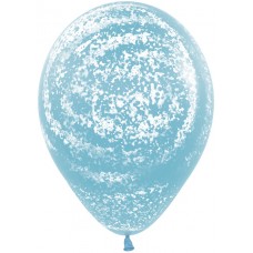 Воздушный шар Морозное граффити синяя бирюза агат (30 см)