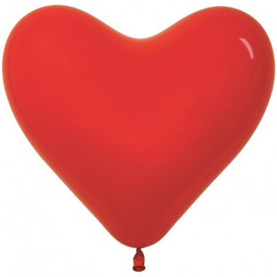  Воздушный шар- сердце красный пастель (30 см)