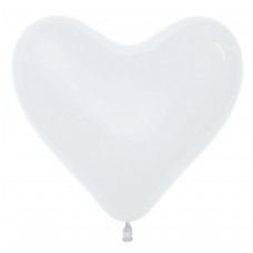  Воздушный шар-сердце белый пастель (30 см)
