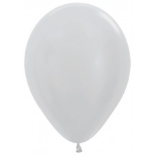  Воздушный шар серебро перламутр (30 см)