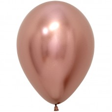  Воздушный шар Зеркальный блеск розовое золото хром (30 см)
