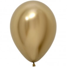  Воздушный шар Зеркальный блеск золото хром (30 см)