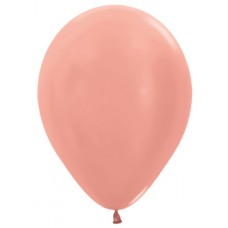  Воздушный шар розовое золото металлик (30 см)