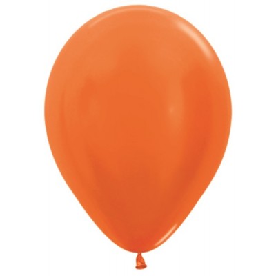 Воздушный шар оранжевый металлик (30 см)