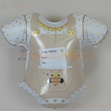 Шар (23''/58 см) Фигура, Боди для малыша, Ванильное золото
