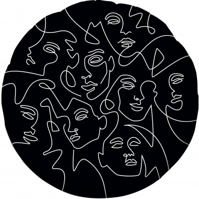 Фольгированный воздушный шар-круг Инверсия абстрактный образ черный (46 см)