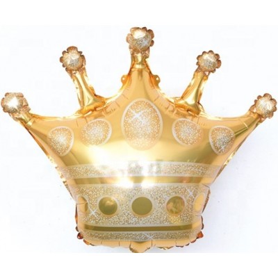 Фольгированный воздушный шар-фигура Корона золото (86 см)