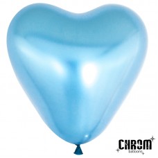 Воздушный шар- сердце синий хром (30 см)