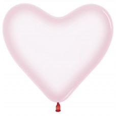 Воздушный шар-сердце Макарунс хрустально-розовый хром (30 см)