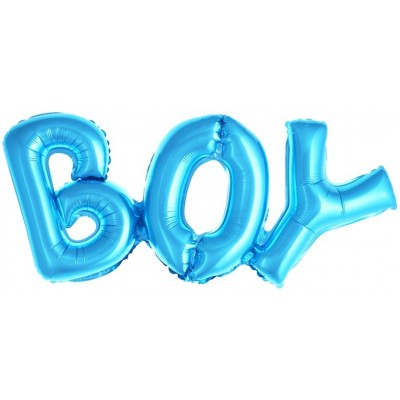 Фольгированный шар-фигура надпись "Boy" голубая (84 см)