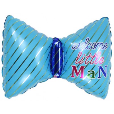 Фольгированный шар-фигура Бантик для мальчика голубой (74 см)